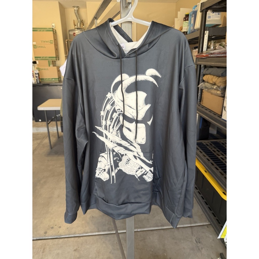 Gray Predator Print Hoodie